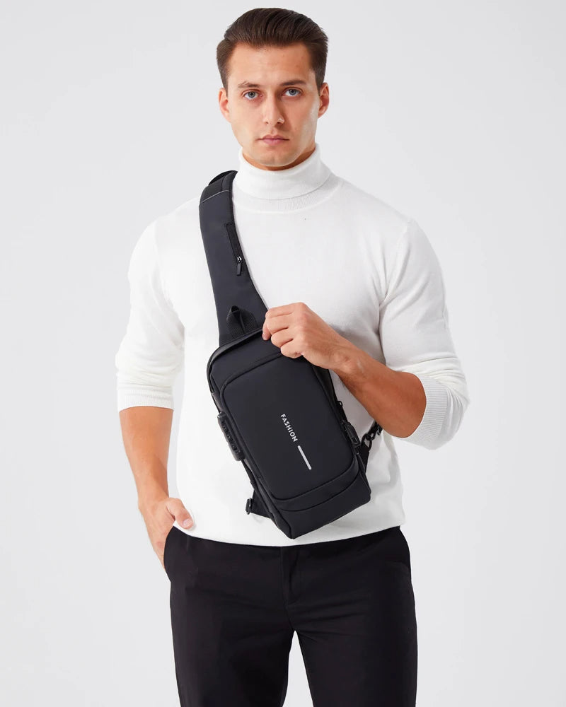 Morral anti-robos impermeable con clave y USB